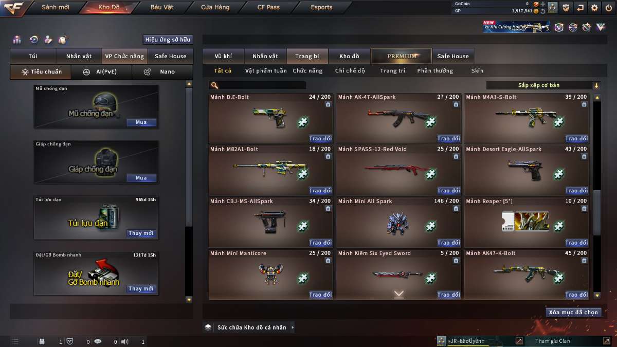 shop acc cf uy tin gia re